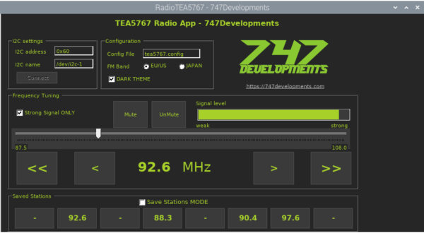 TEA5767 GUI Raspberry Pi